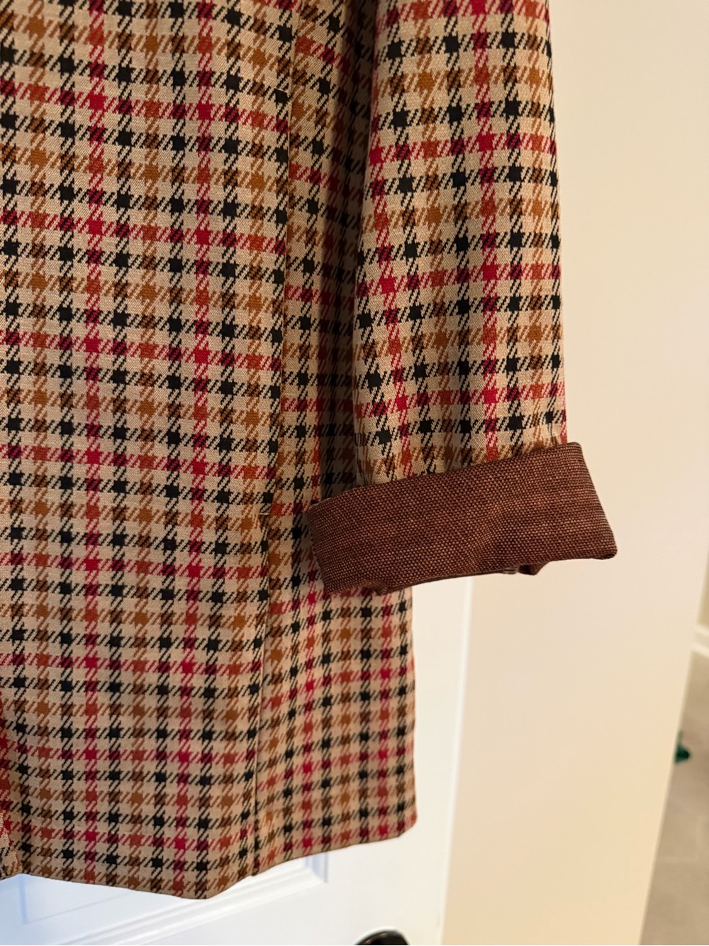 Avec Les Filles ANTHRO Tailored Blazer Jacket in Brown Plaid Size XL NEW NWT - Picture 4 of 8